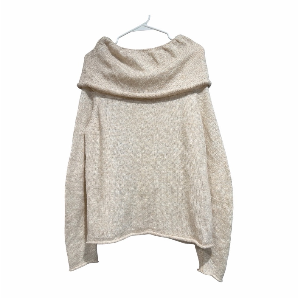VICI Women's Small Cream Cowl Neck Oversized Knit Sweater Wool Blend Cozy